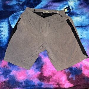 Men's Gray and Black Shorts